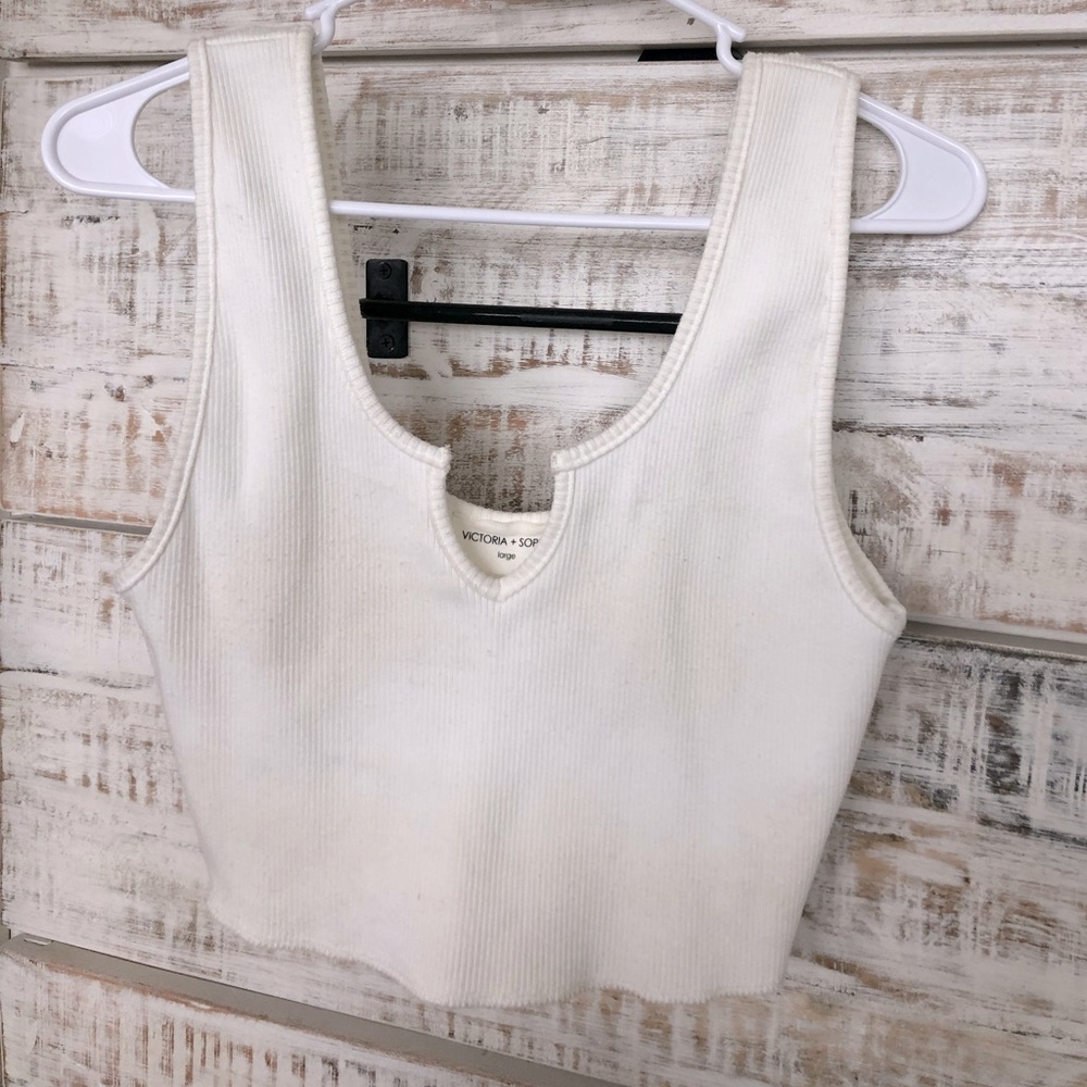 style xchange cropped ribbed tank top